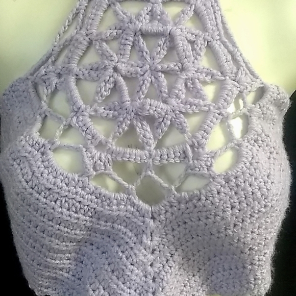 Handmade Flower of Life Festival Crop Top - Picture 5 of 5